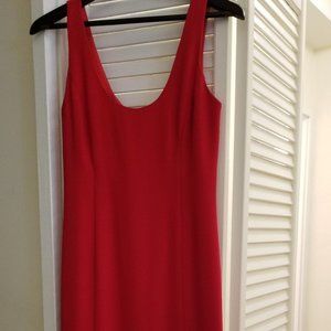 Nicole Miller Long Sleeveless Evening Dress wStunning Slit, Red, Size 6, Vintage